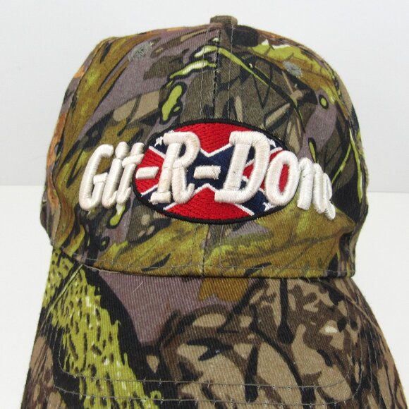 Git-R-Done Embroidered Logo Men's Camouflage Adjustable Strap Back Cap Hat - Picture 1 of 8